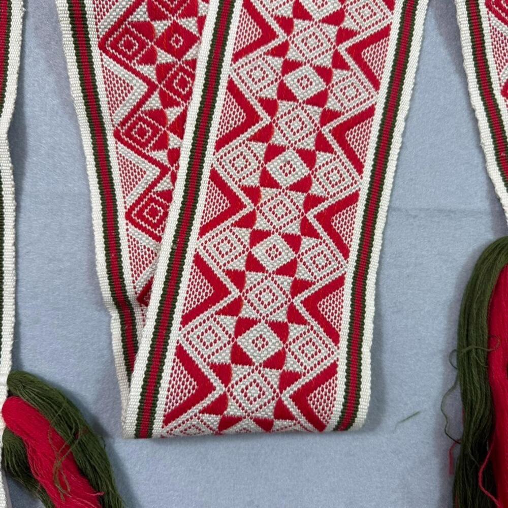 Vintage Soviet Lithuanian Folk Woven Textile Sash Dovana USSR 230cm - Picture 5 of 9